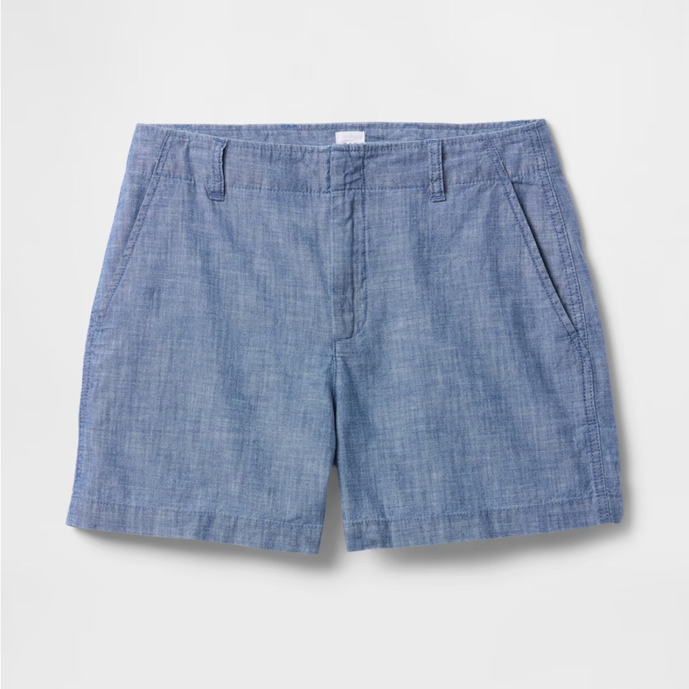 Gap Midrise Downtown Chambray Shorts. Size 10. 5" inseam.